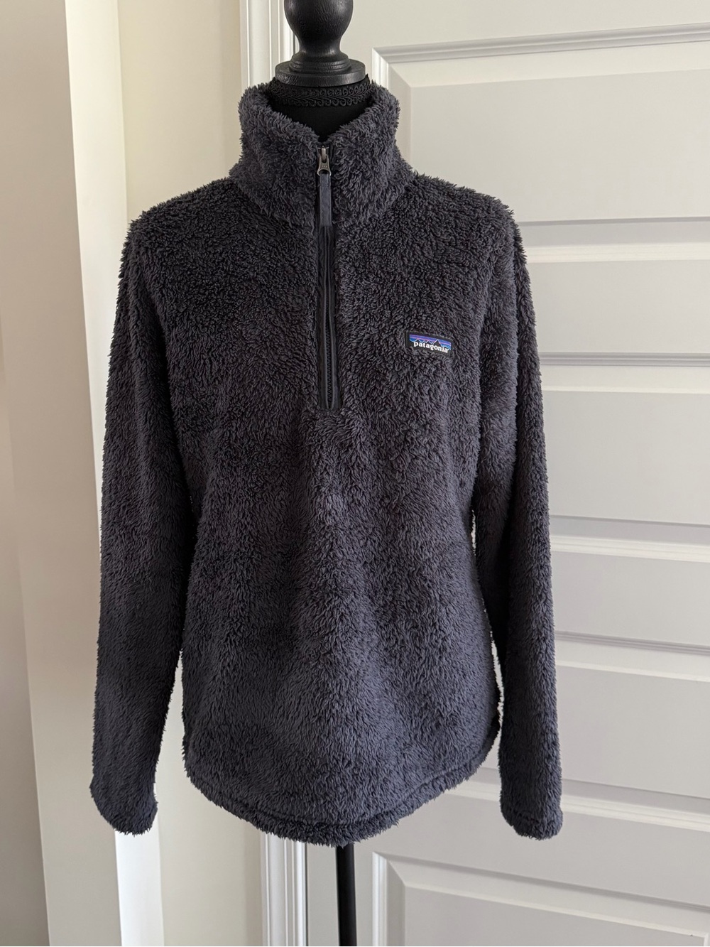 Patagonia Los Gatos 1/4 Zip Fleece Pullover Women M Gray Sherpa